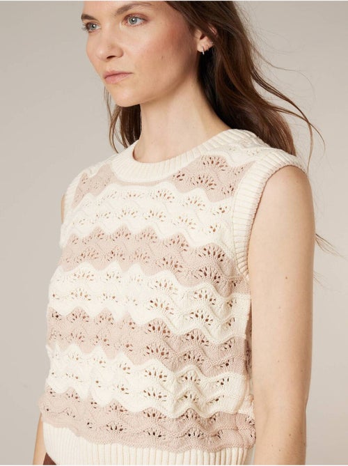 Débardeur sans manches femme en maille crochetée 'Deeluxe' - Kiabi