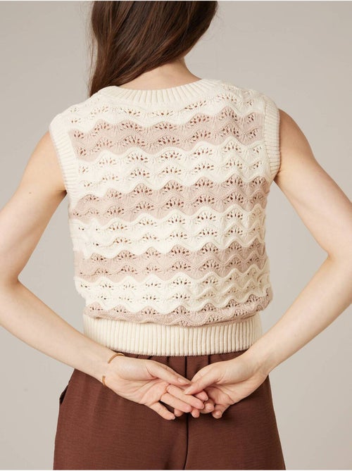 Débardeur sans manches femme en maille crochetée 'Deeluxe' - Kiabi