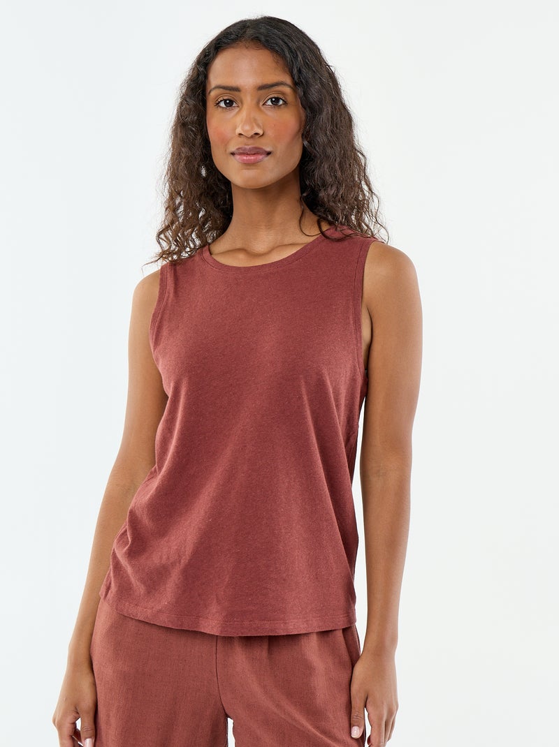 Débardeur sans manches Marron - Kiabi