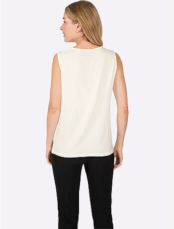 Débardeur sans manches viscose douce avec empiècement dentelle et col rond - Taille standard - Witt