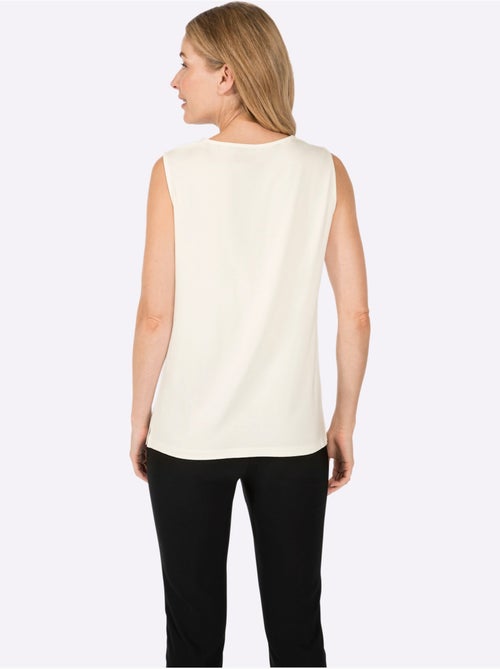 Débardeur sans manches viscose douce avec empiècement dentelle et col rond - Taille standard - Witt - Kiabi