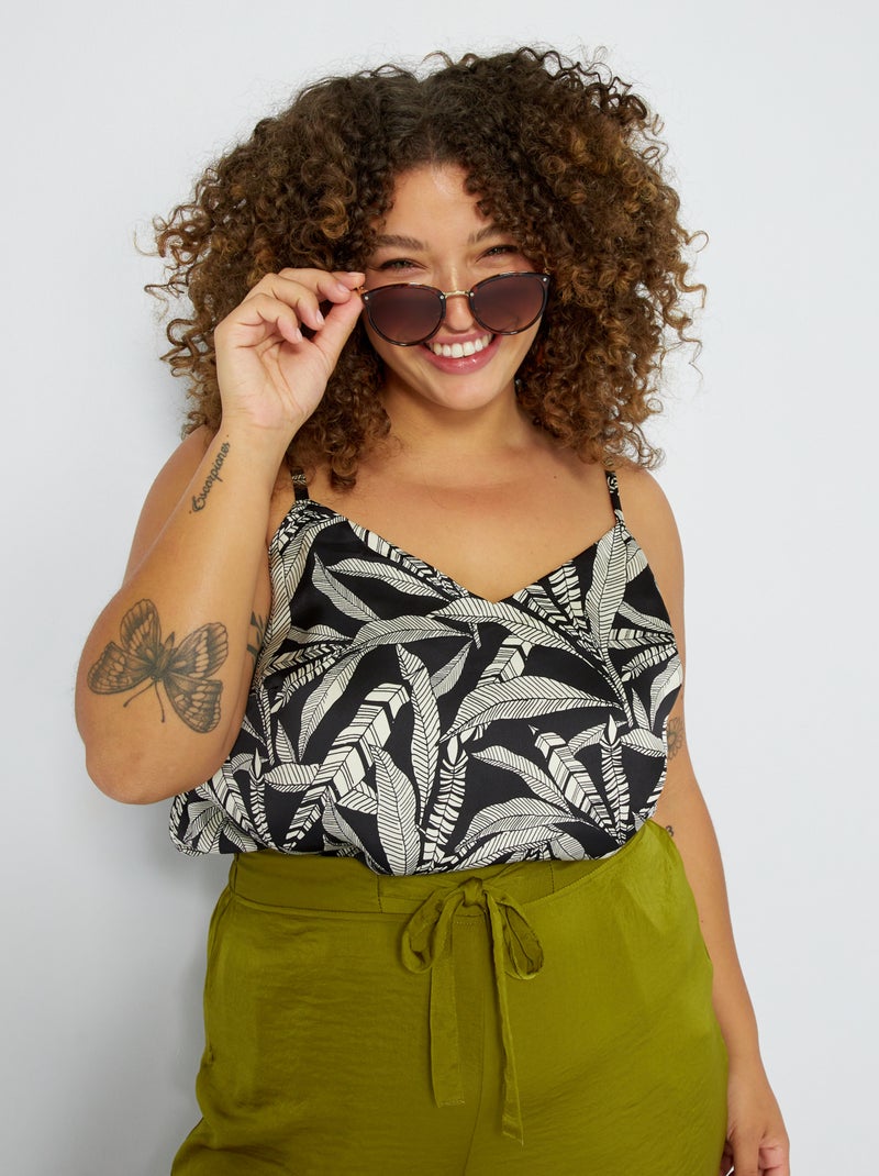 Débardeur Crop Femme Ananas Forever 21+ Taille Grande 2X Orange - Coton Stretch - Occasion Très Bon état