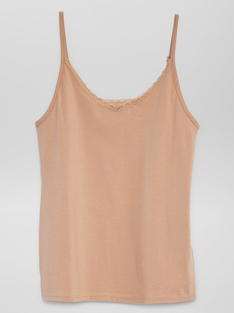 Débardeur sous-vêtement à fines bretelles Beige - Kiabi