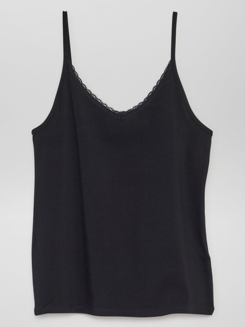 Débardeur sous-vêtement à fines bretelles Noir - Kiabi