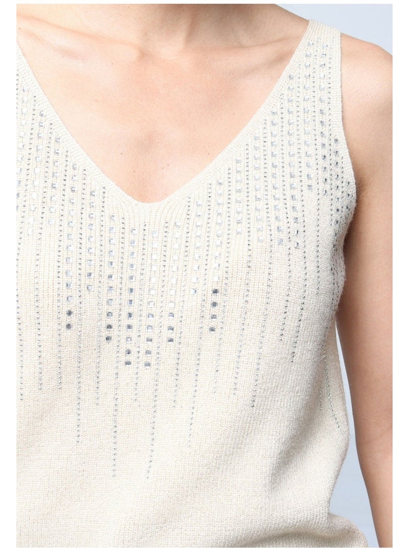 Debardeur Strass Kebello Beige - Kiabi