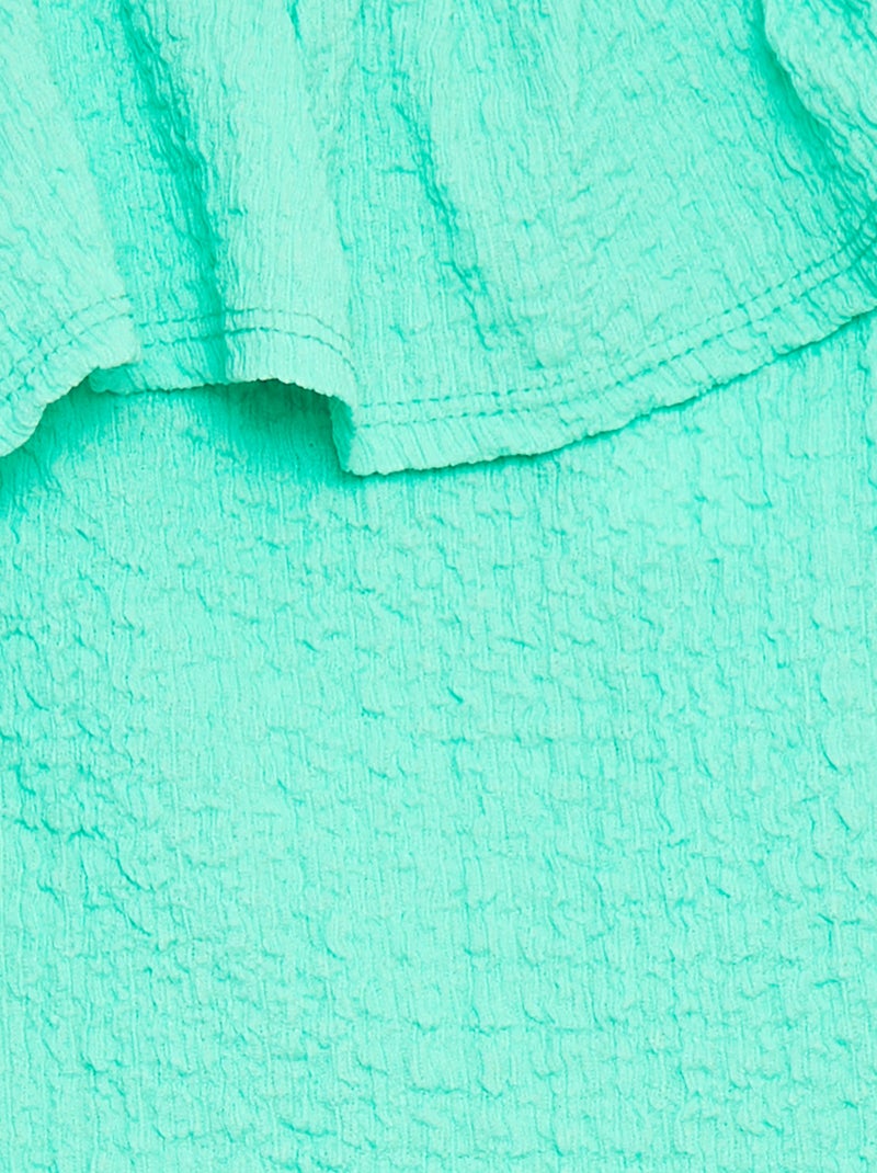 Débardeur stretch en maille gaufrée VERT - Kiabi