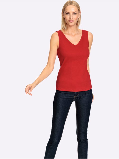 Débardeur Structure Côtelée Douce - Taille Standard - helline - Kiabi