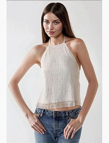 Débardeur texturé col halter ajusté hiccup