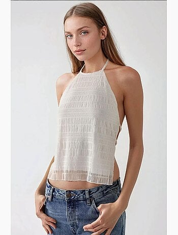 Débardeur texturé col halter ajusté hiccup