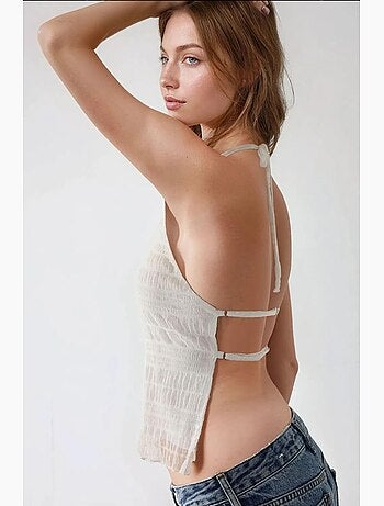 Débardeur texturé col halter ajusté hiccup