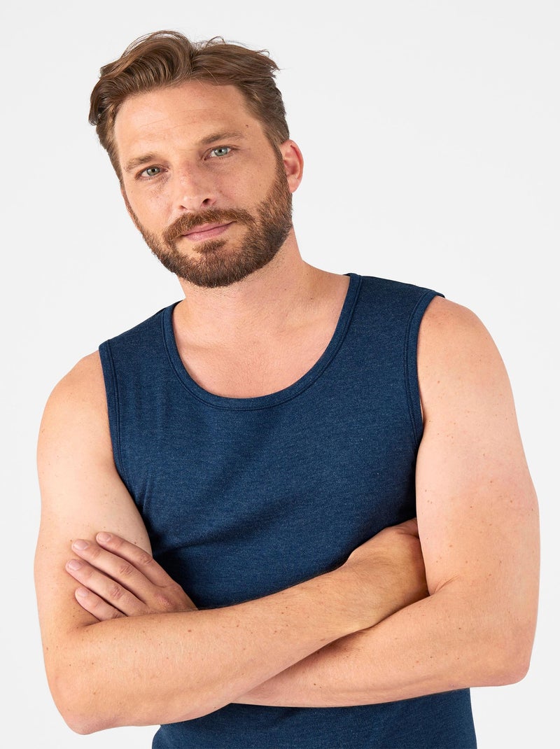 Débardeur Thermolactyl maille interlock - Damart Bleu marine - Kiabi
