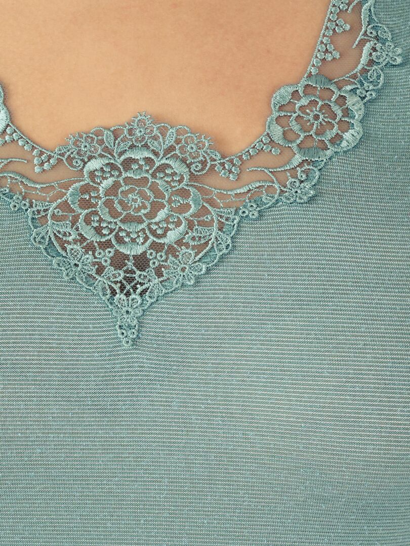 Débardeur René Derhy Femme, Vert, Taille S, En Coton, état Très Bon