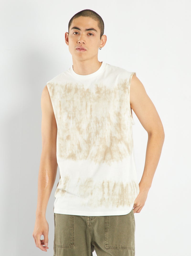 Débardeur tie and dye en jersey Beige - Kiabi
