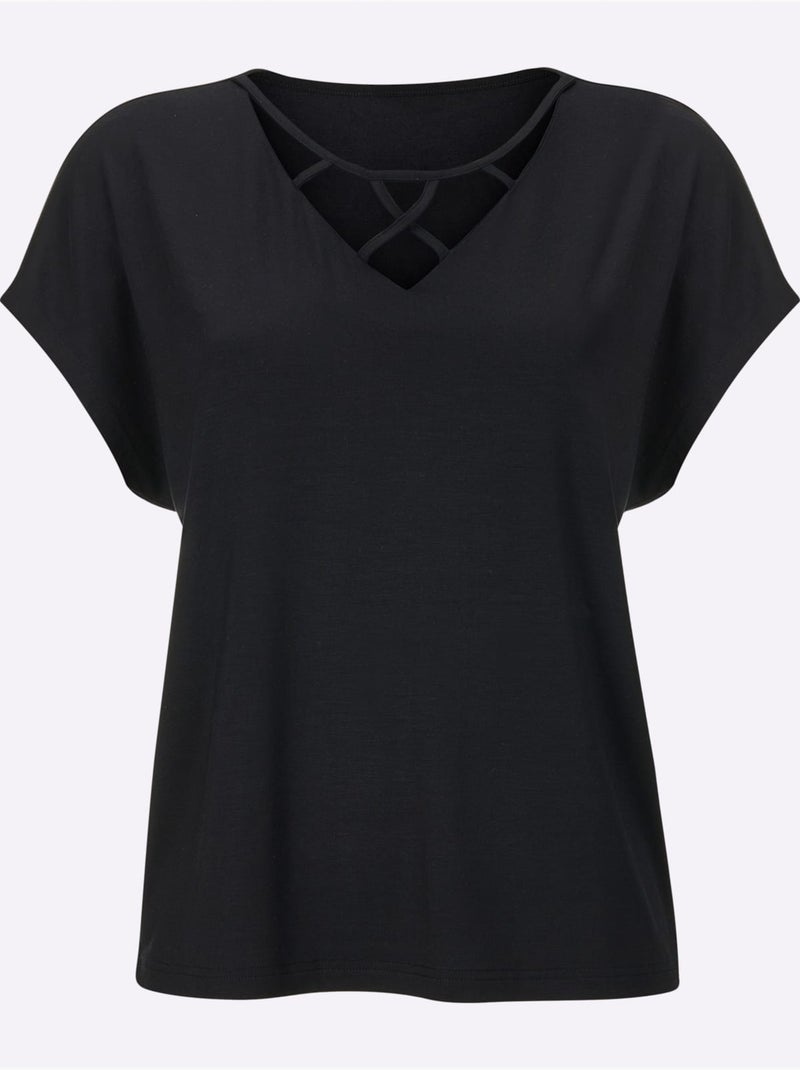 Débardeur Ultra-doux Avec Modal - Taille Standard - Helline Noir - Kiabi