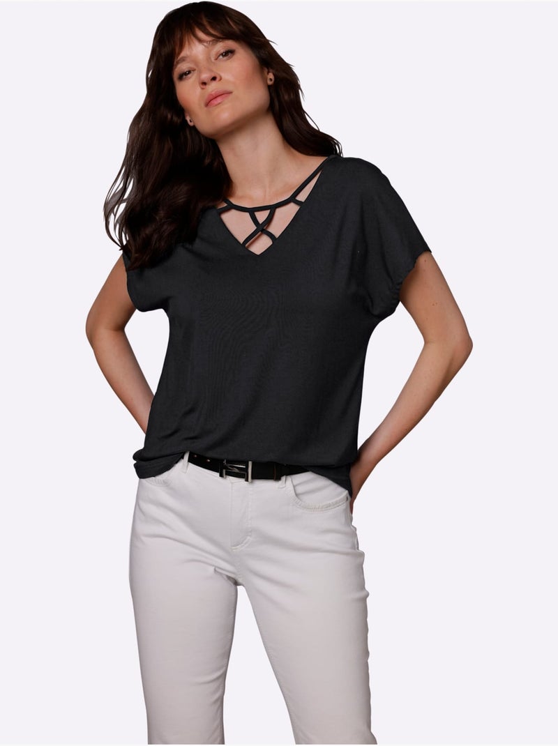 Débardeur Ultra-doux Avec Modal - Taille Standard - Helline Noir - Kiabi