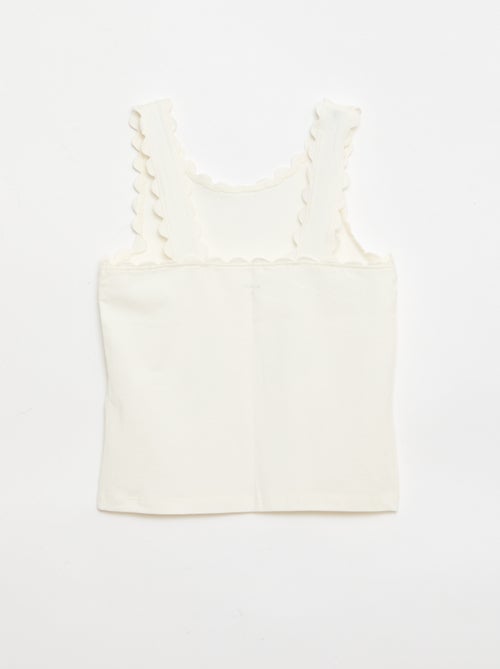 Débardeur uni avec bords ondulés - Kiabi