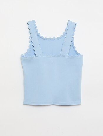 Débardeur uni avec bords ondulés