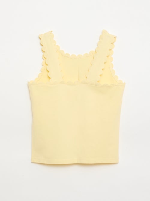 Débardeur uni avec bords ondulés - Kiabi