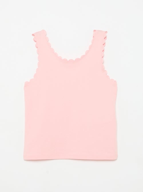 Débardeur uni avec bords ondulés - Kiabi