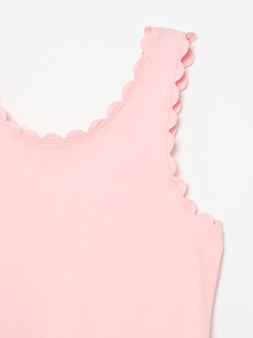 Débardeur uni avec bords ondulés - Kiabi