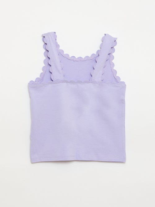 Débardeur uni avec bords ondulés - Kiabi