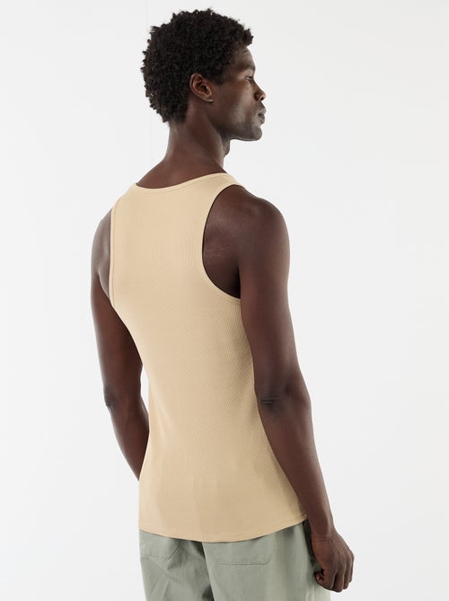 Débardeur uni en maille côtelée - Kiabi
