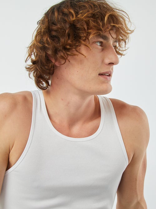 Débardeur uni en maille côtelée - Kiabi
