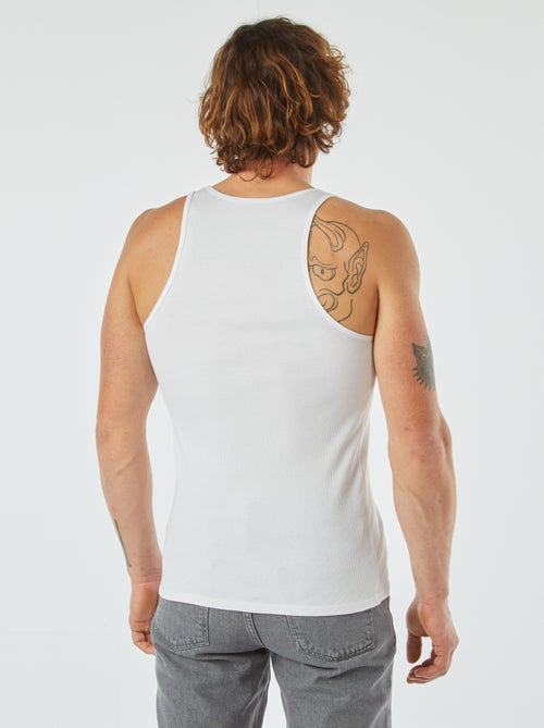 Débardeur uni en maille côtelée - Kiabi