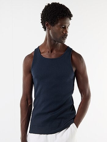 Débardeur uni en maille côtelée