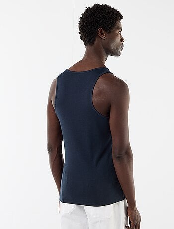 Débardeur uni en maille côtelée