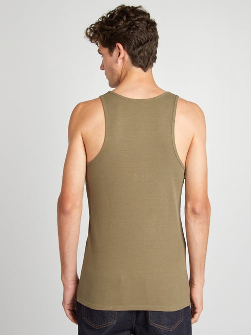 Débardeur uni en maille côtelée - Kiabi