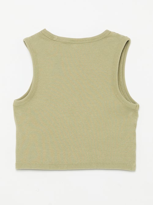 Débardeur uni en maille côtelée - Kiabi