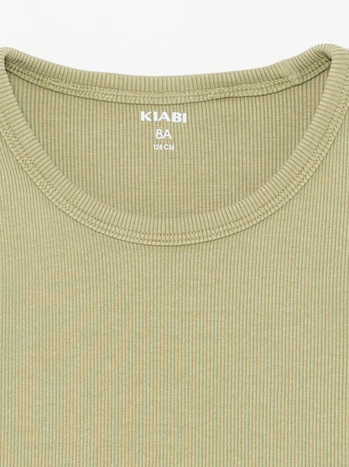 Débardeur uni en maille côtelée - Kiabi