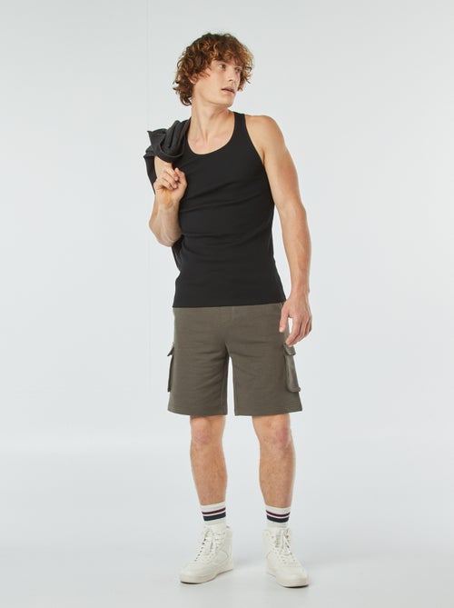 Débardeur uni en maille côtelée - Kiabi