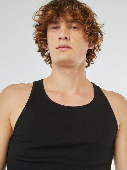 Débardeur uni en maille côtelée - Kiabi