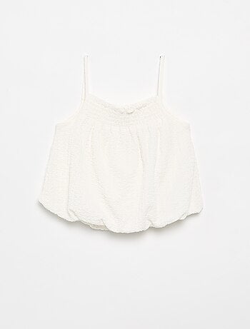 Débardeur uni en maille gaufrée