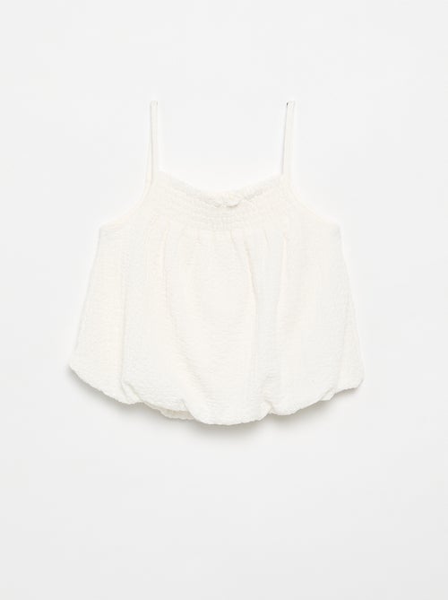 Débardeur uni en maille gaufrée - Kiabi