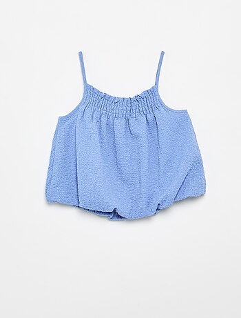 Débardeur uni en maille gaufrée