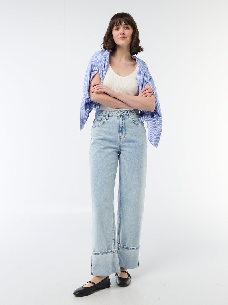 Débardeur uni en matière côtelée Blanc - Kiabi