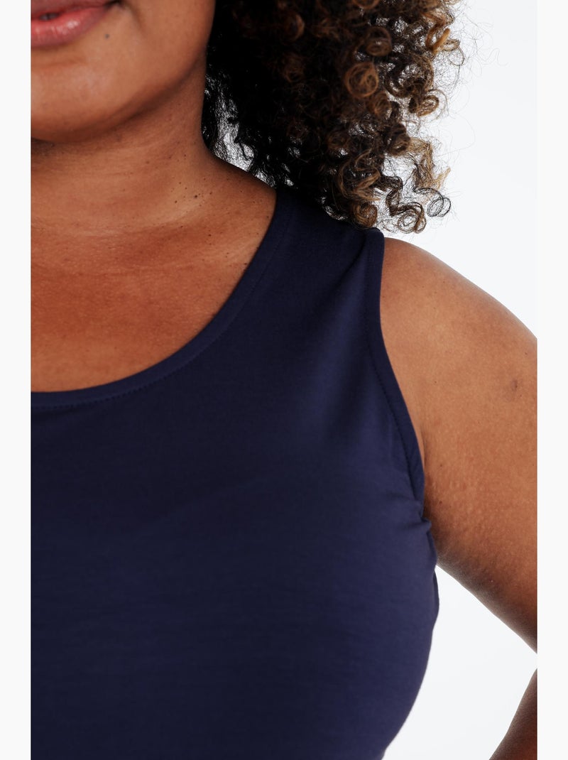 Débardeur uni en viscose PAPRIKA Bleu Ecru - Kiabi
