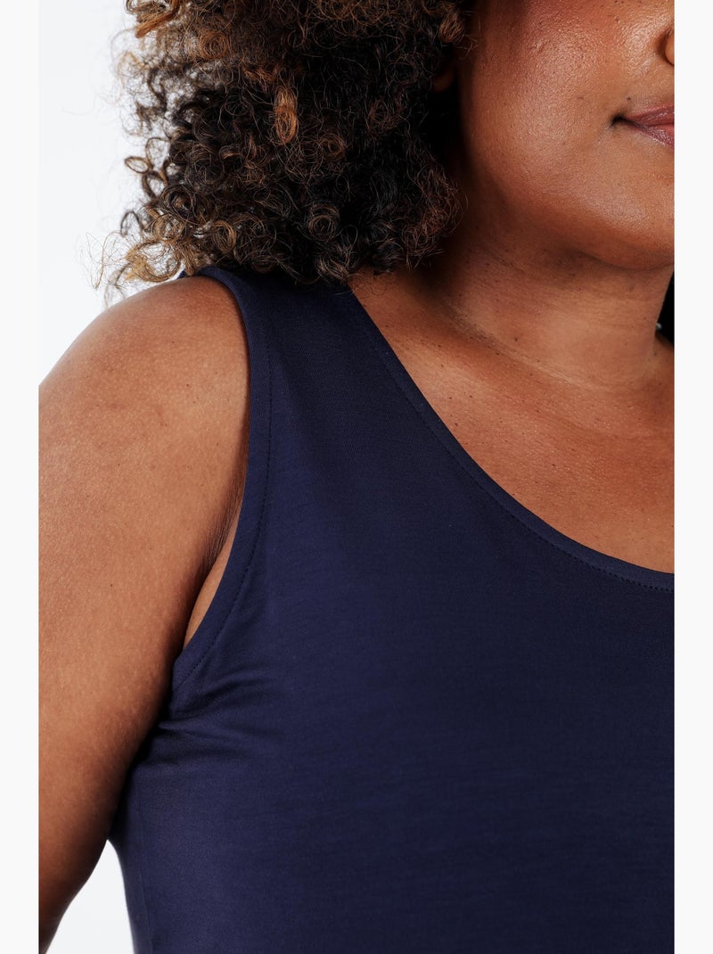 Débardeur uni en viscose PAPRIKA Bleu Ecru - Kiabi