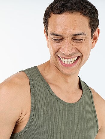 Débardeur uni et côtelé