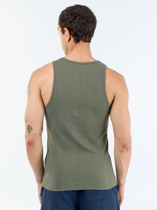 Débardeur uni et côtelé - Kiabi