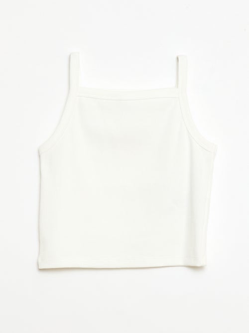 Débardeur uni fines bretelles côtelé - Kiabi