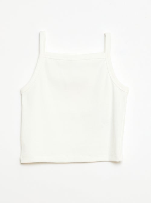 Débardeur uni fines bretelles côtelé - Kiabi