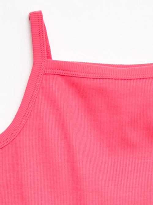 Débardeur uni fines bretelles côtelé - Kiabi