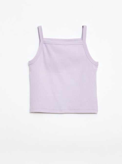 Débardeur uni fines bretelles côtelé - Kiabi