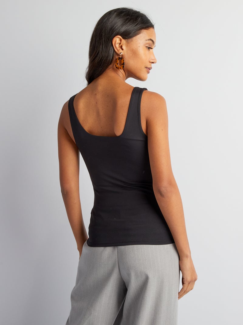 Débardeur uni pour femme à larges bretelles Noir - Kiabi