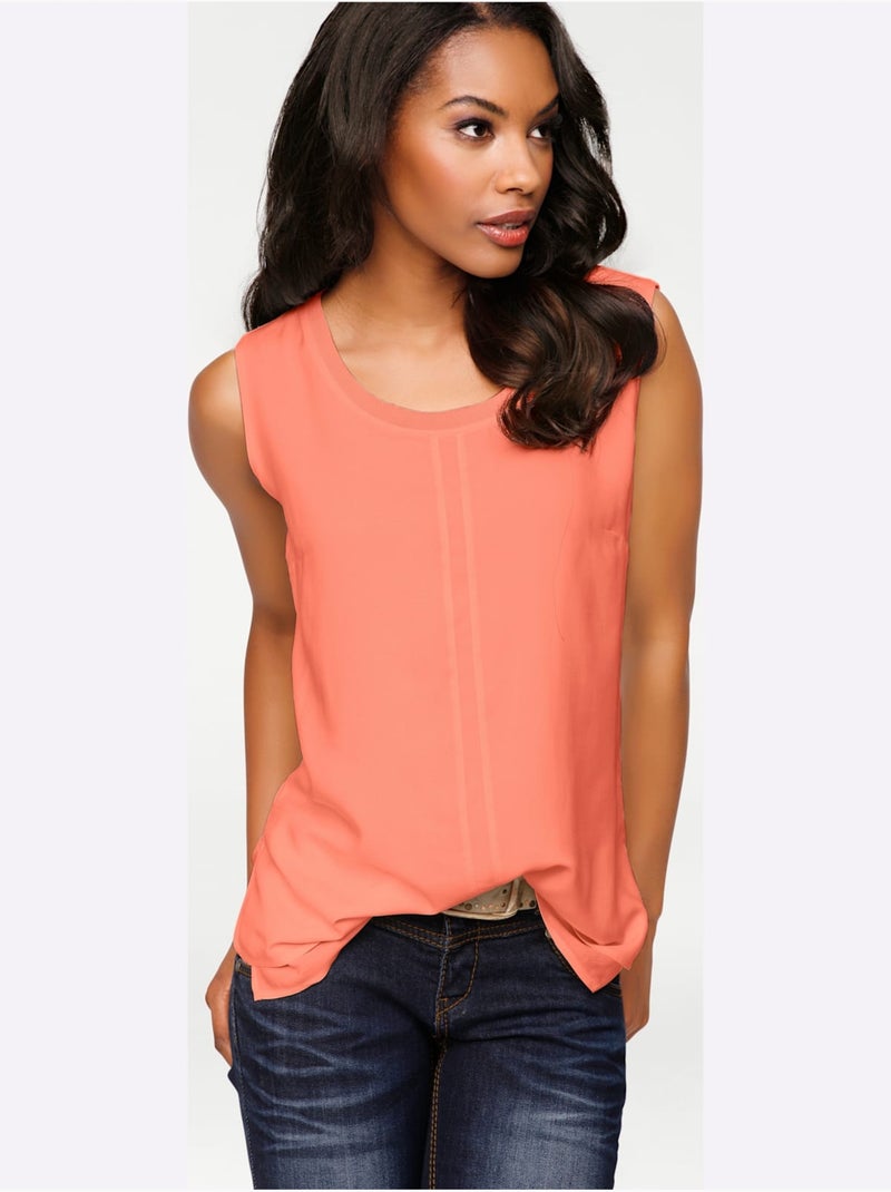 Débardeur Viscose - Taille Standard - Helline Corail - Kiabi