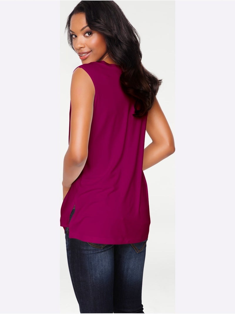 Débardeur Viscose - Taille Standard - Helline Violet - Kiabi